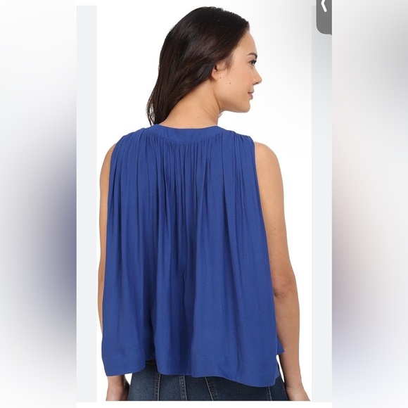 Free People Darcy Cobalt Blue Sleeveless Top Size Large - Picture 3 of 8